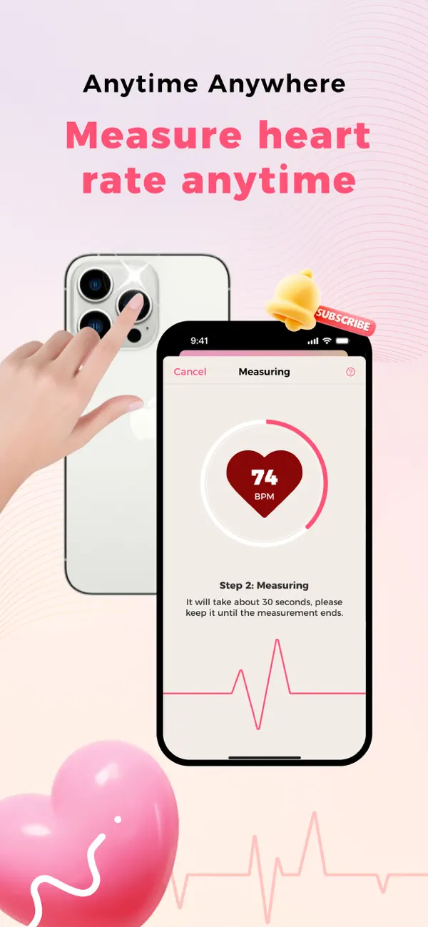 iPulse App Store preview: fingertip heart rate measurement using the iPhone camera
